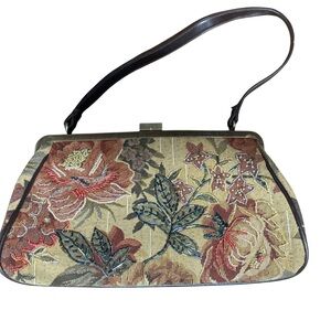 Floral Tapestry Beaded Handbag